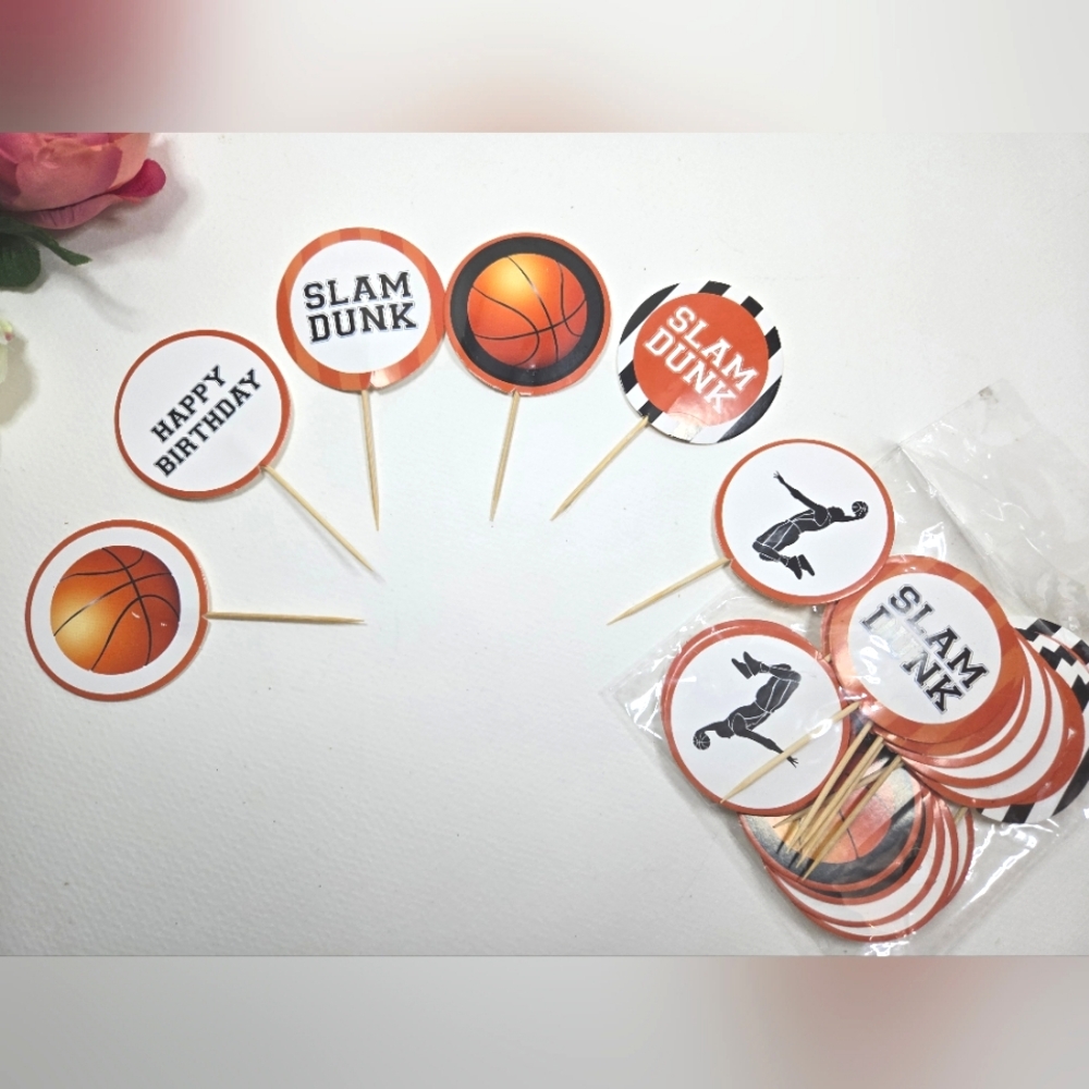 Basketball Glam Birthday Cake Toppers. Basketball NBA Theme Birthday Party
